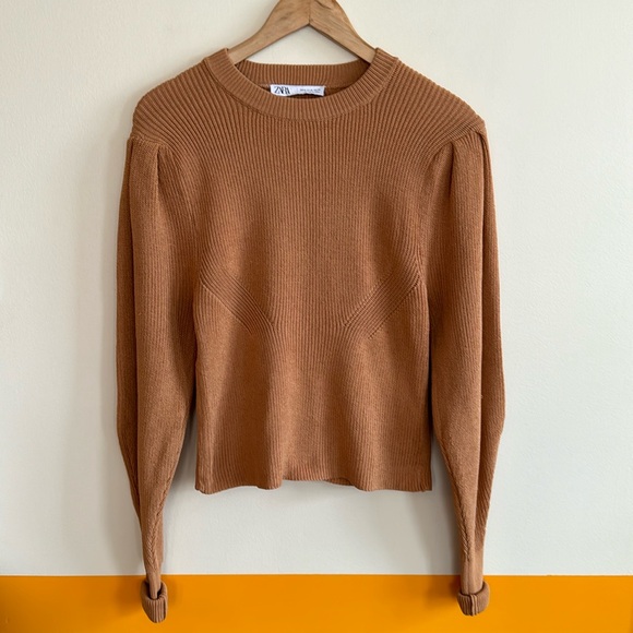 ZARA knit puff sleeve sweater . - Picture 2 of 8